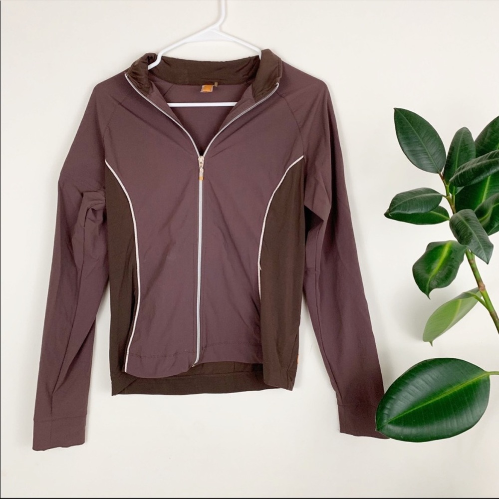 Lucy brown & mauve athletic full zip jacket L